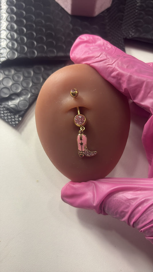 Hot girl rodeo belly ring