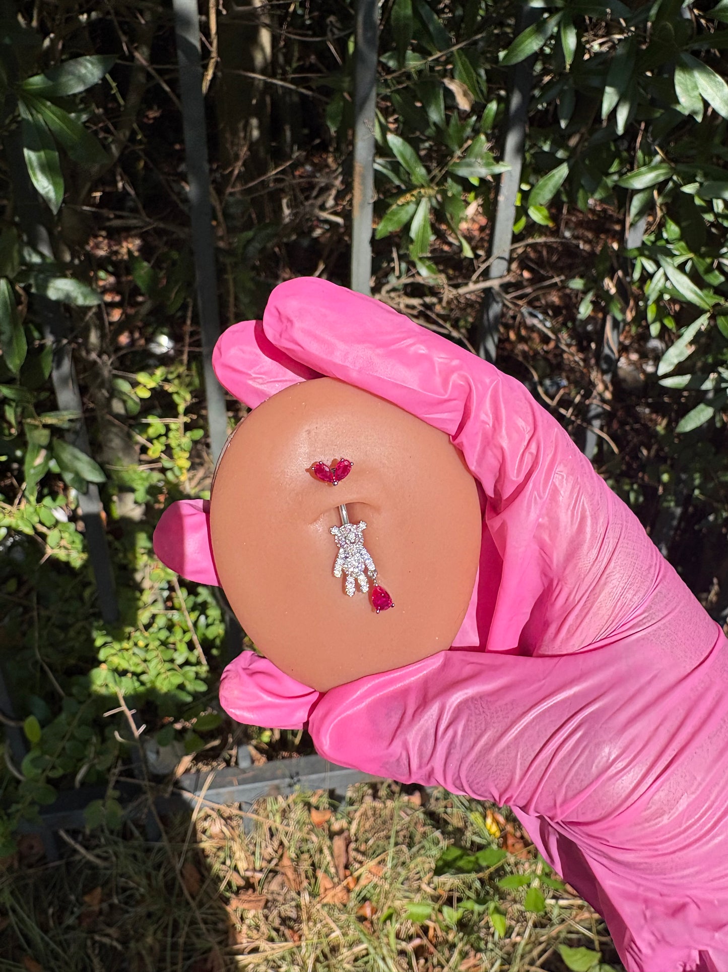 Rośe Teddy Belly Ring