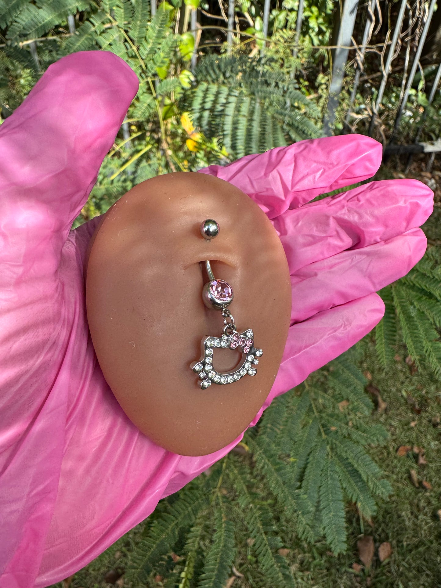 Blinged Kitty Belly Ring