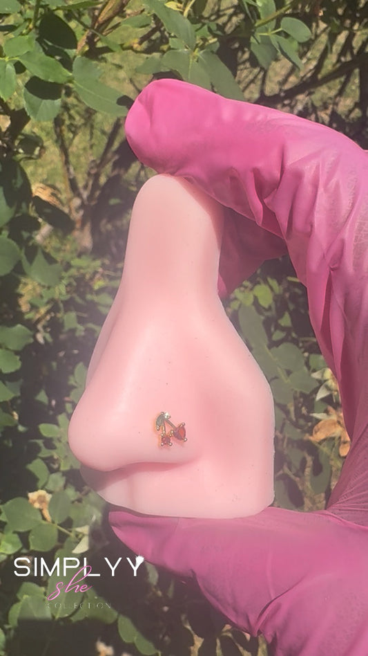 Luxe cherry nose ring