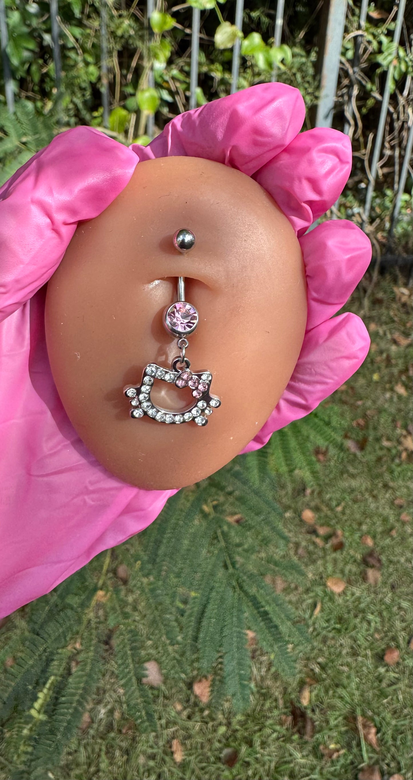 Blinged Kitty Belly Ring
